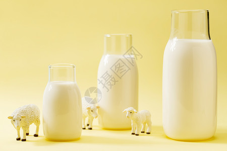 牛奶小玻璃瓶高清图片