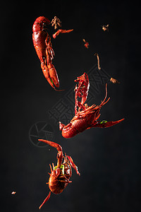创意小龙虾飞起来的菜高清图片