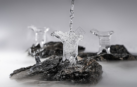 冰块元素古代传统酒杯背景