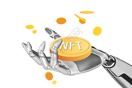 网络金币图标NFT元宇宙网络空间背景