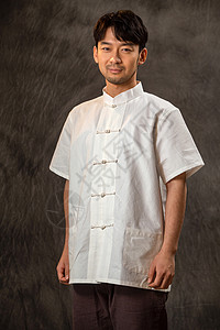 青年男人肖像中式衣领高清图片素材