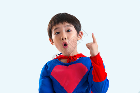 儿童超人蓝色小男孩扮超人背景