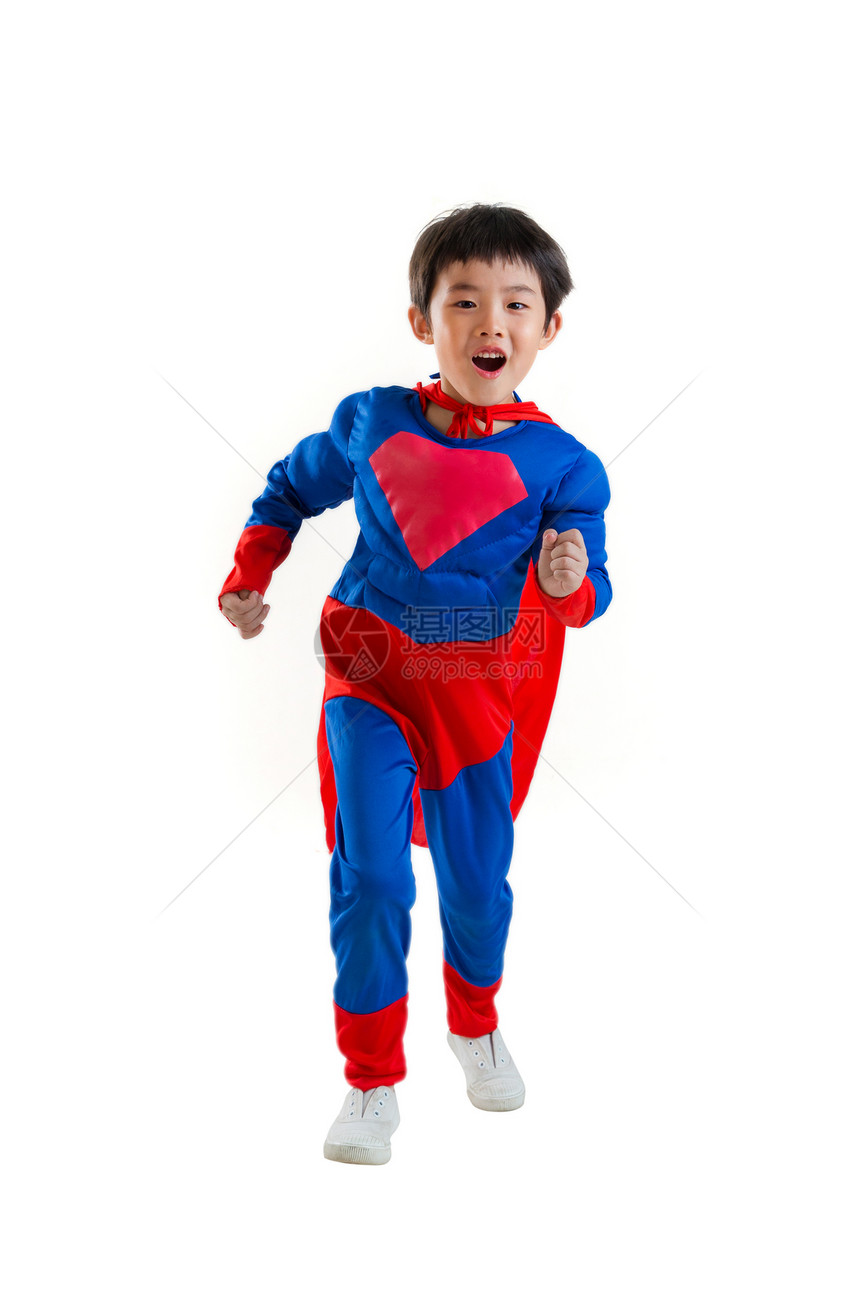 小男孩扮超人图片