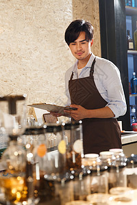 咖啡厅菜单咖啡店服务员背景