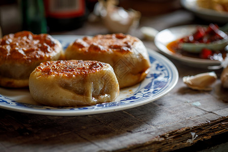 肉饼菜肉馅煎蛋饼高清图片