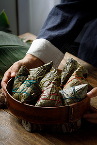 餐具包装包粽子背景