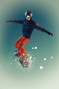 滑雪的青年男人背景图片