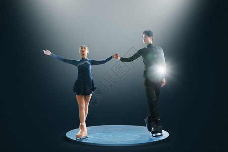 双人花样滑冰高清图片