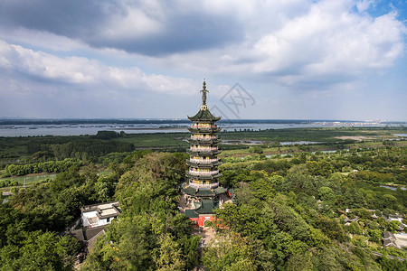 航拍江苏镇江焦山5A景区高清图片