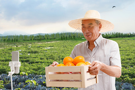 农民在线直播销售水果营销高清图片素材