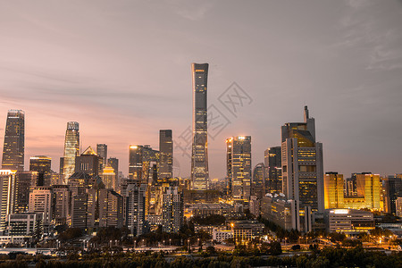 黑金大气邀请函北京国贸中央商务区cbd城市夜景背景