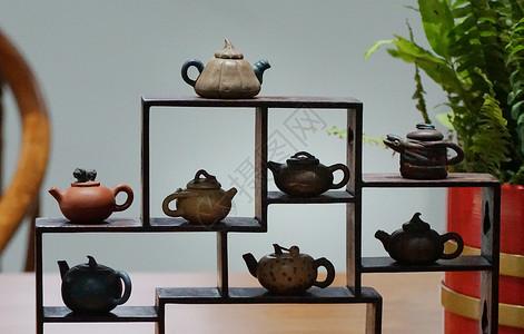 中国风茶具茶壶背景图片