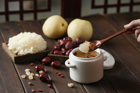 中式传统汤品小吊梨汤中餐高清图片素材