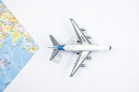 国际地图飞机在地图上飞行背景