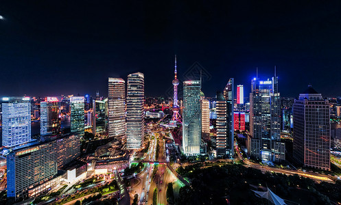 上海陆家嘴夜景风光城市建筑高清图片素材