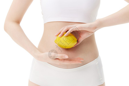 女性塑身美体补充柠檬维c高清图片