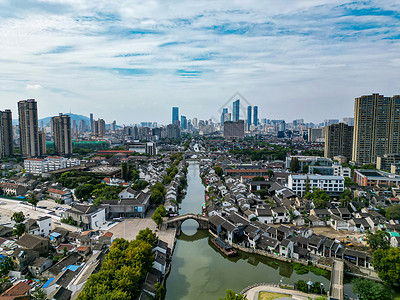 江苏无锡清名桥古运河景区航拍背景图片