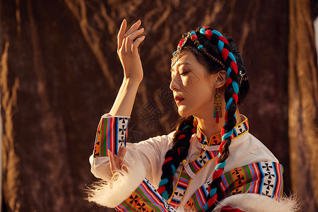 藏族女性少数民族形象民风高清图片素材