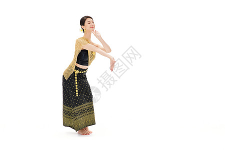 跳舞的少数民族傣族女性背景图片