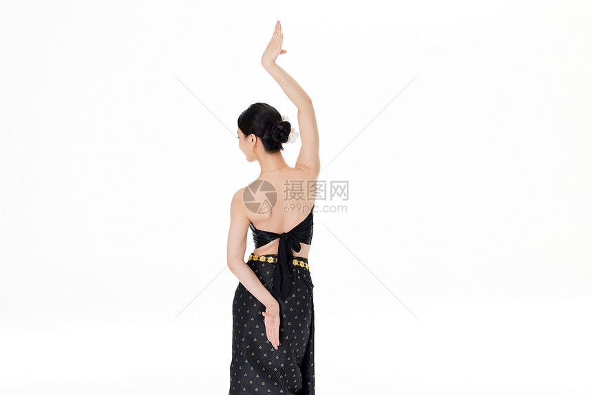 跳舞的傣族少女背影图片