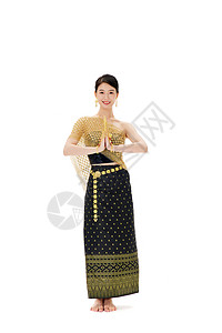 傣族民族舞蹈女性动作背景图片