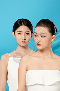 气质双人女性美容护肤形象图片