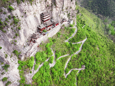 5A风景区娲皇宫航拍背景图片