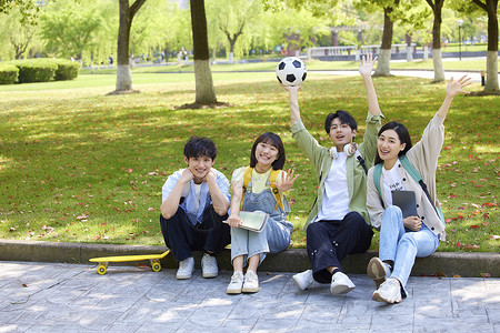 年轻活力的校园大学生背景图片