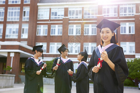 青年大学生毕业形象学位帽高清图片素材