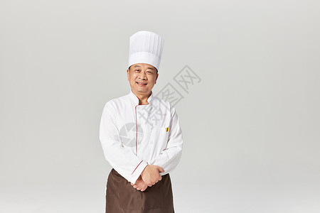 中年男性厨师形象背景图片