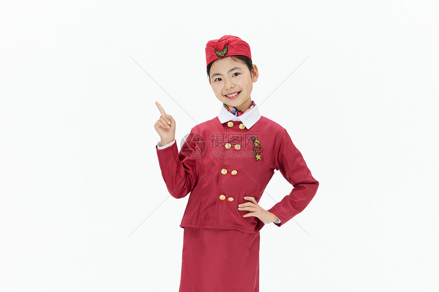 穿空乘服装的小女孩图片