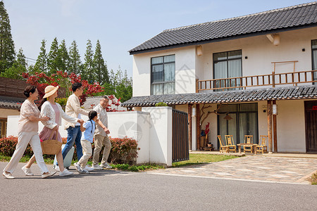 和睦团圆大家庭民宿度假背景