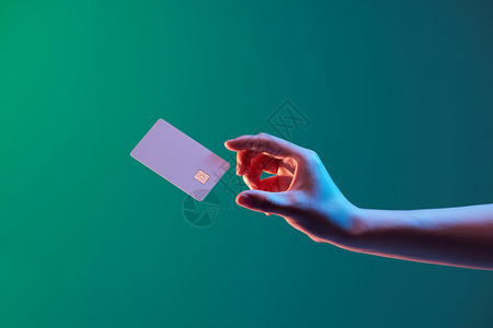 芯片元素科技背景漂浮的信用卡背景