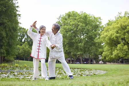 传统重阳节小报老年人指导太极锻炼背景