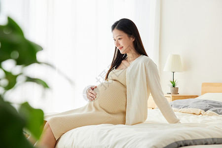 女性怀孕待产孕妇妈妈居家养胎背景