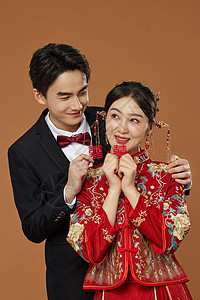 中式传统婚礼写真背景图片