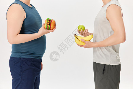减肥励志文案男性选择不同的饮食方式背景