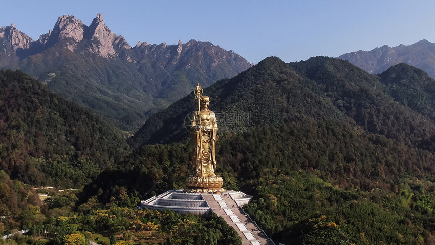 5A景区安徽九华山地藏王菩萨雕像图片