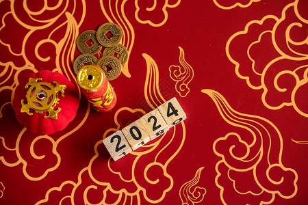 2024年新年龙年年春节红火高清图片素材