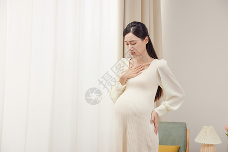 身体难受的年轻孕妈高清图片