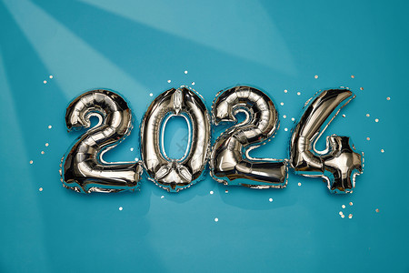 2024年新年气球背景图片