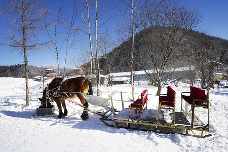 5A风景区东北雪乡旅游区背景图片