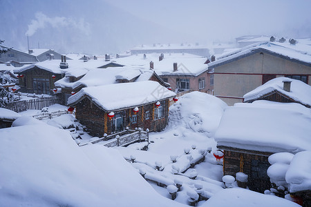 5A风景区东北雪乡旅游区背景图片