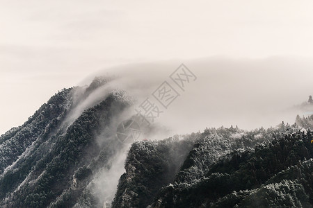 庐山东林寺世界文化遗产庐山云海背景