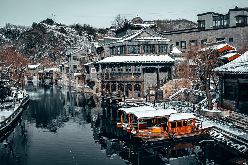 北京古北水镇雪景图片