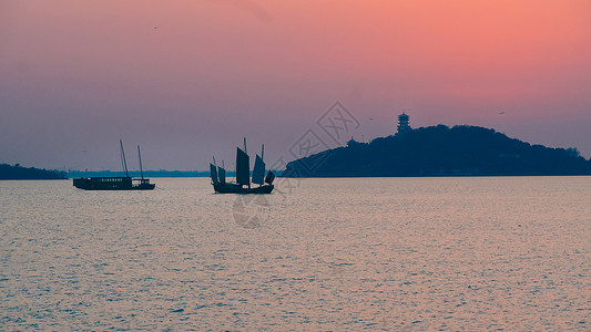 公园船无锡鼋头渚太湖风光背景