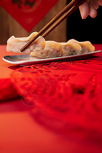 新年美味的水饺图片素材
