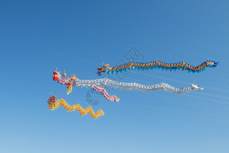 龙风筝空中飞龙年味喜庆背景