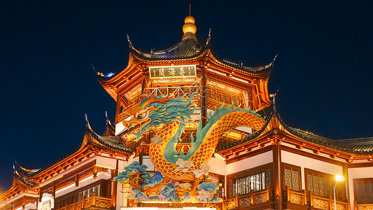 龙年春节展架背景龙年豫园灯会背景