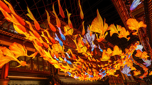 国潮龙年传统节日展板龙年豫园灯会背景